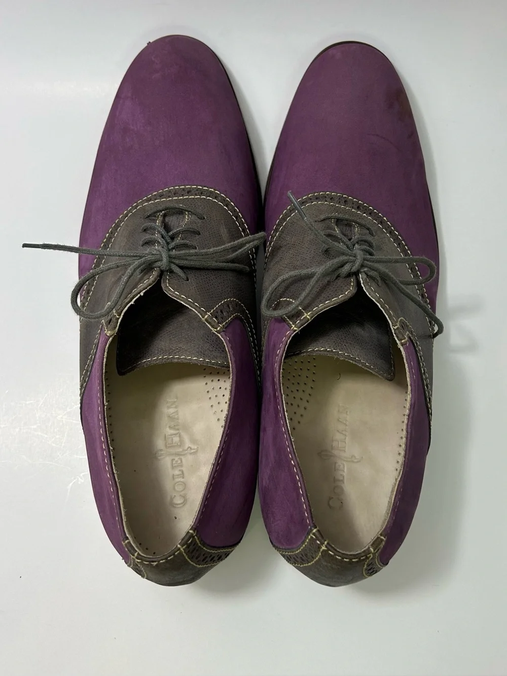Cole Haan Air Colton Saddle Shoes Men’s 13 M Purple Nike Air Formal Dance Suede